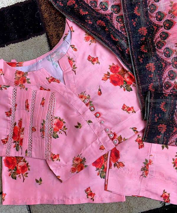 FC - Lawn with chiffon dupatta - 3 piece