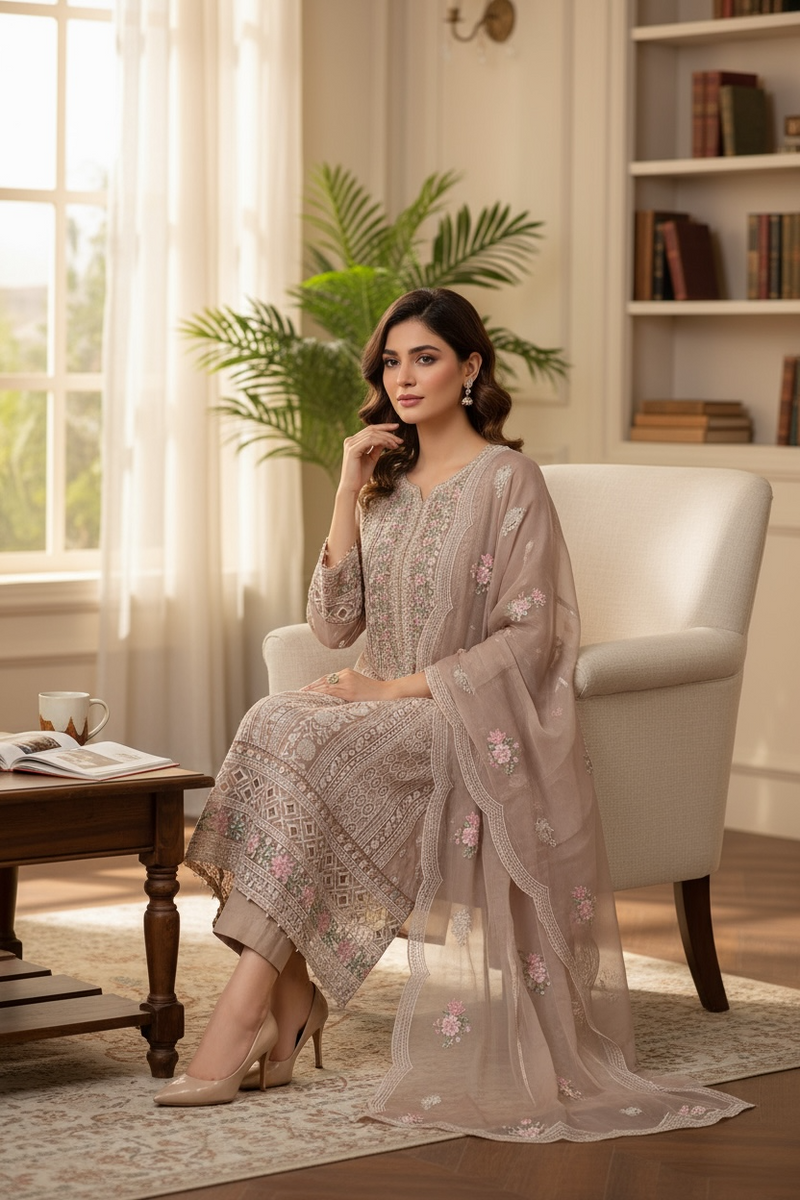 SB - chiffon suit 3pc