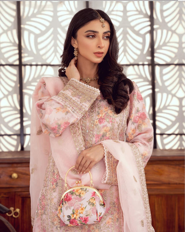 Noor organza floral -   pink