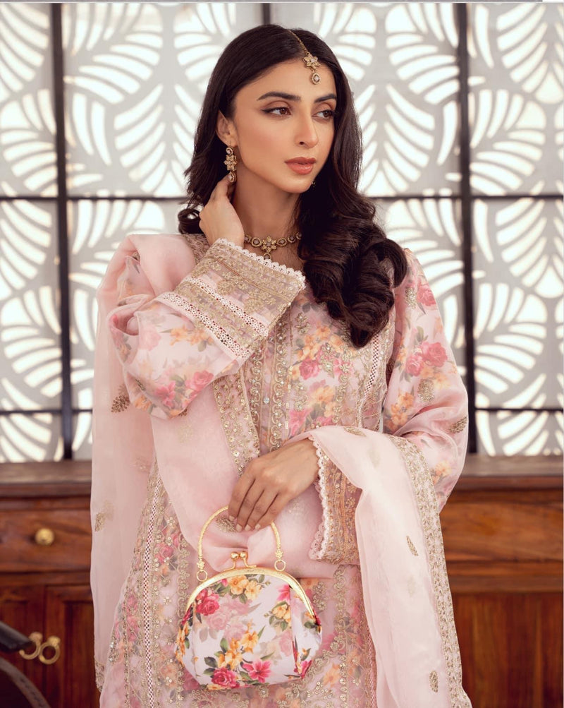 Noor organza floral -   pink