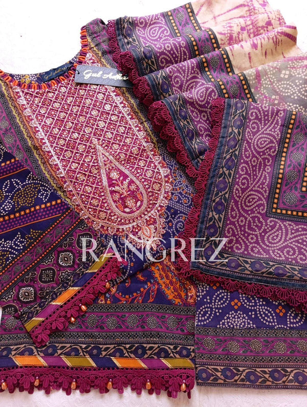 Gul adhar- Rangrez lawn chunri with shalwar 3pc