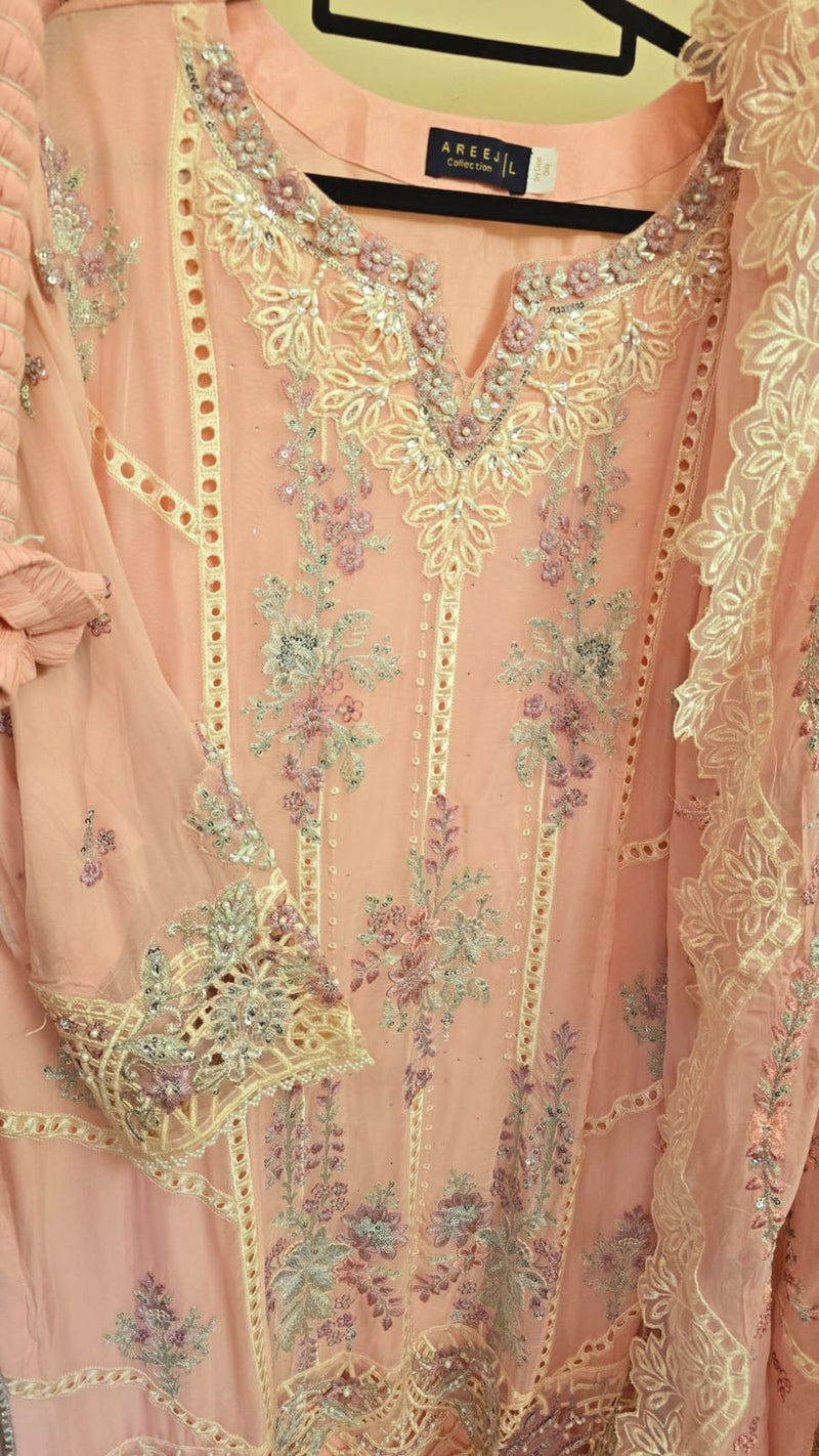 Luxury party wear formal chiffon 3pc