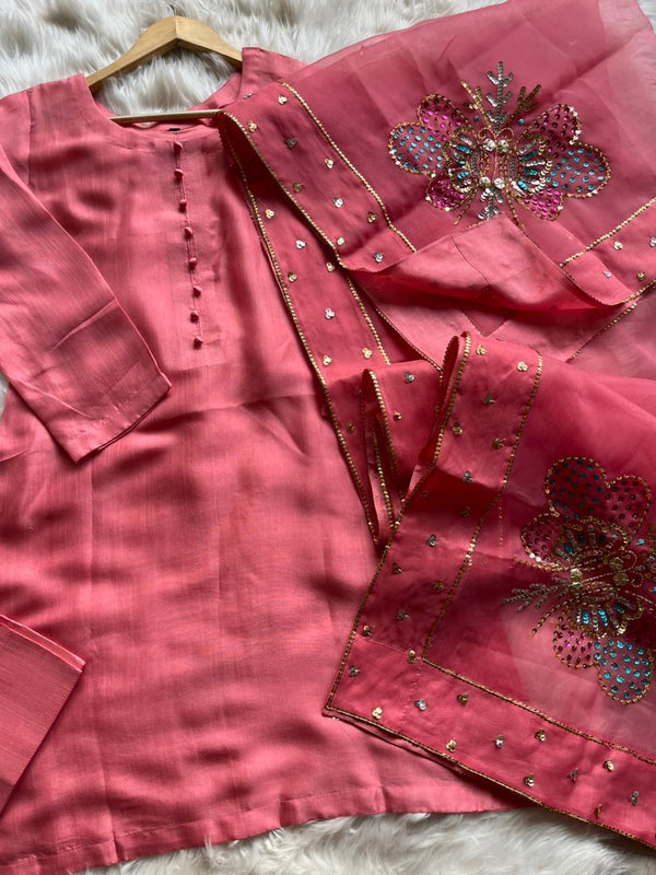 Farshi shalwar suit-Candy pink