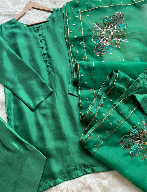 Farshi shalwar suit-Green