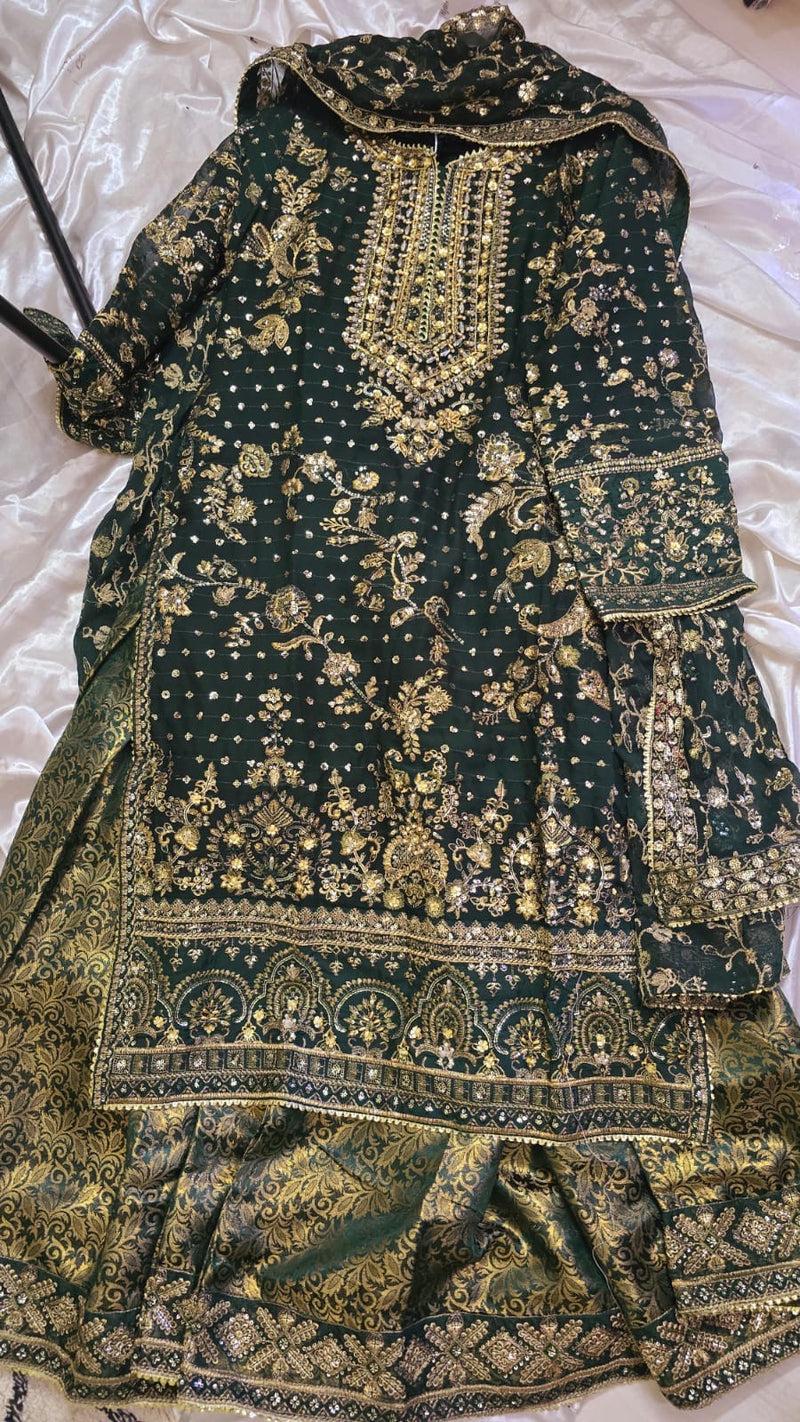 Luxury party wear formal chiffon 3pc