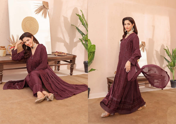 Aghanoor inspired chiffon Gown/Maxi