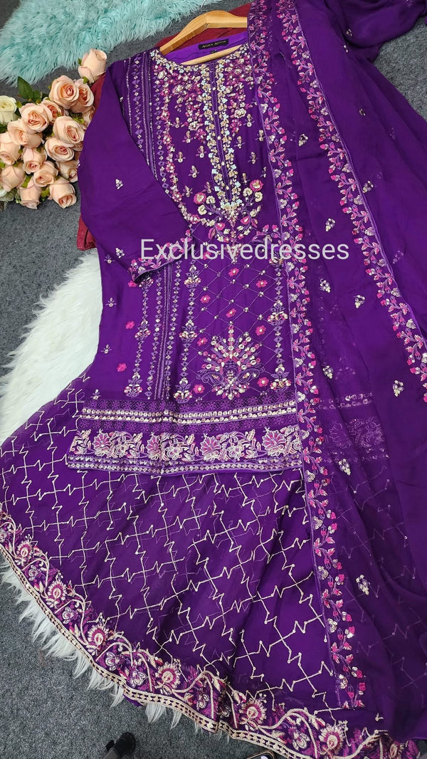 AN-Chiffon gharara collection