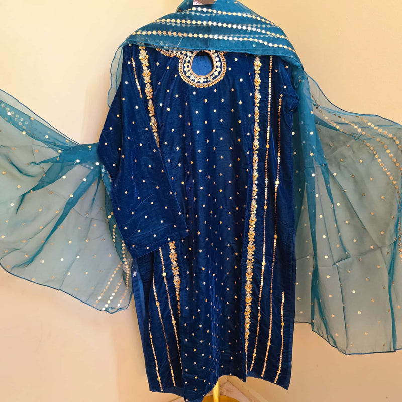 Velvet suits 3pc- Blue