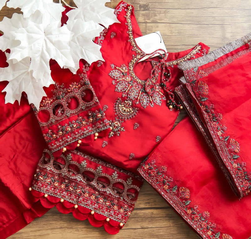 Sadabahar Mahpara luxury 3pc organza