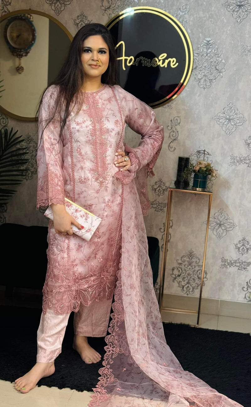 Tawakkal - organza floral -   pink
