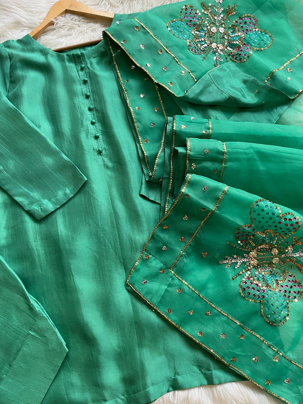 Farshi shalwar suit-L Green