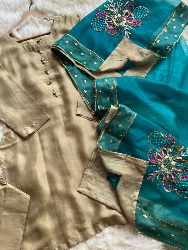 Farshi shalwar suit double shade-