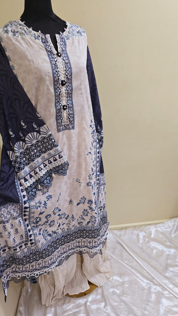 Dhanak pure silk with crush sharara