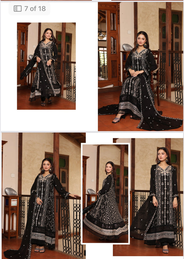 Aghanoor inspired chiffon Gown/Maxi