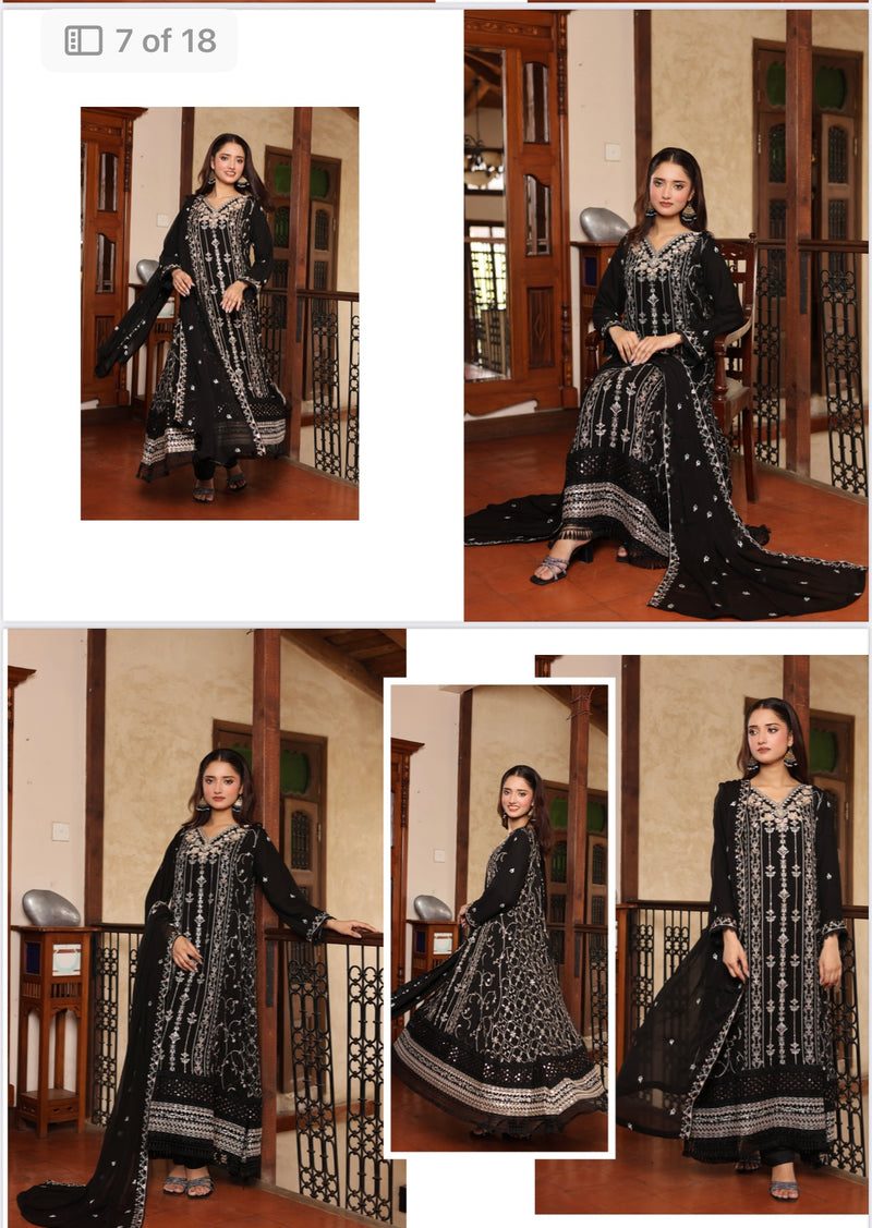 Aghanoor inspired chiffon Gown/Maxi