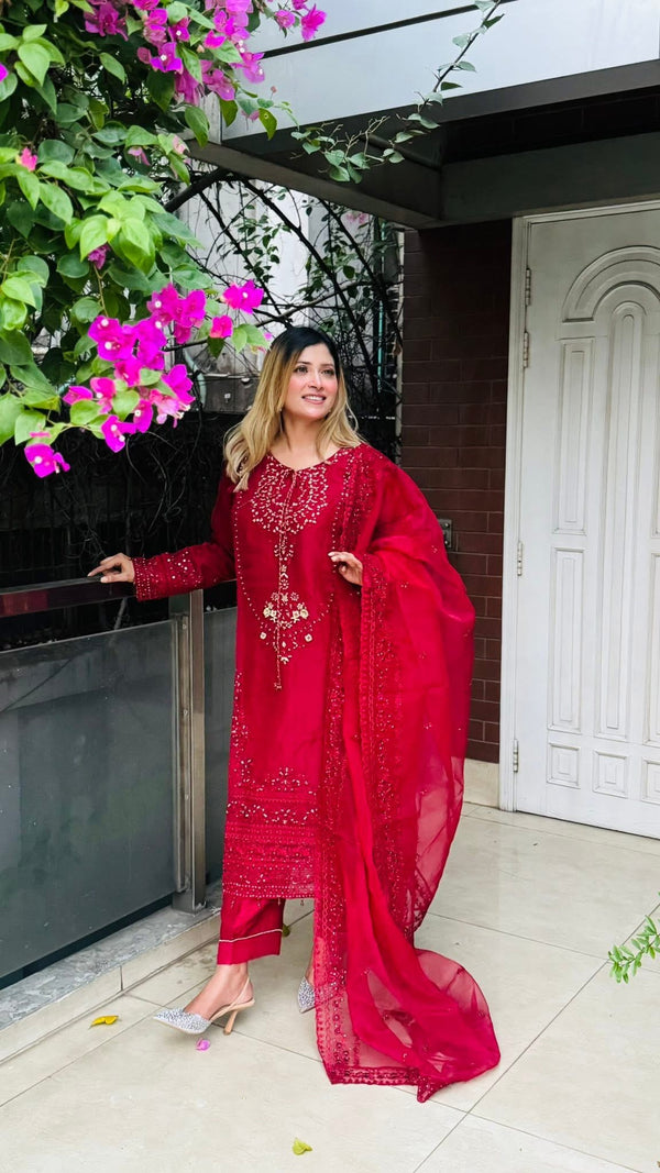 SB - Organza 3pc- Red