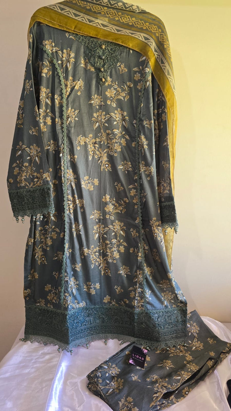 FC - Lawn with chiffon dupatta - 3 piece
