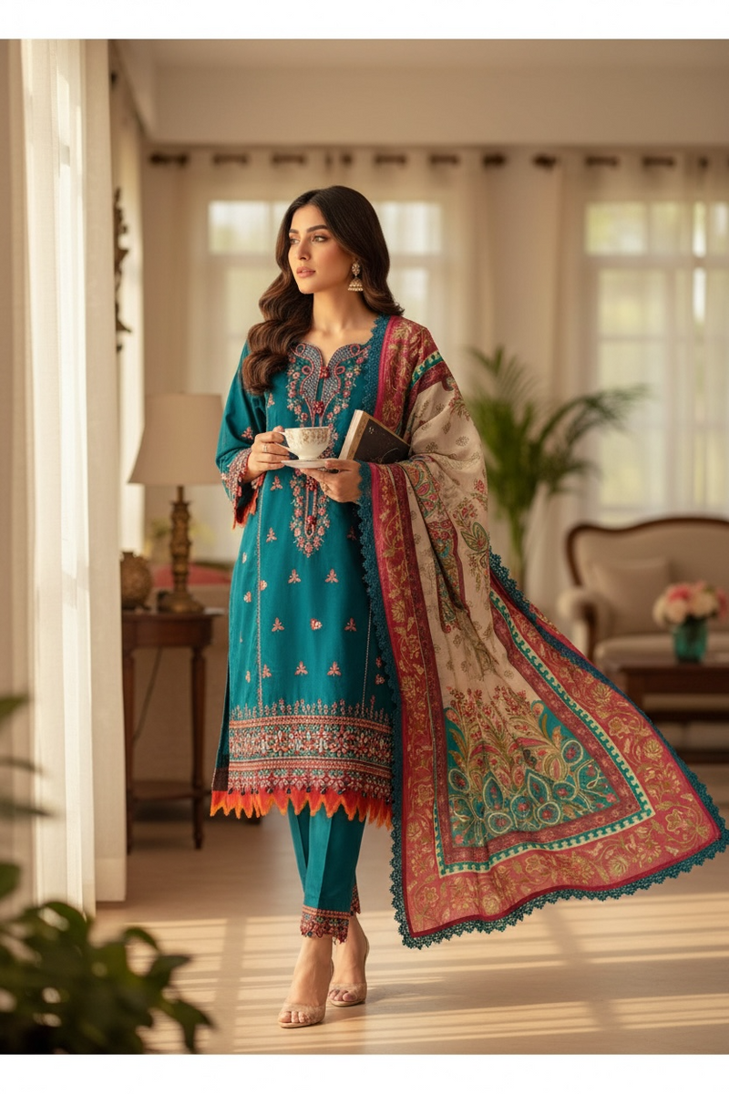 Dhaga Kari Premium Embroidered Cambric