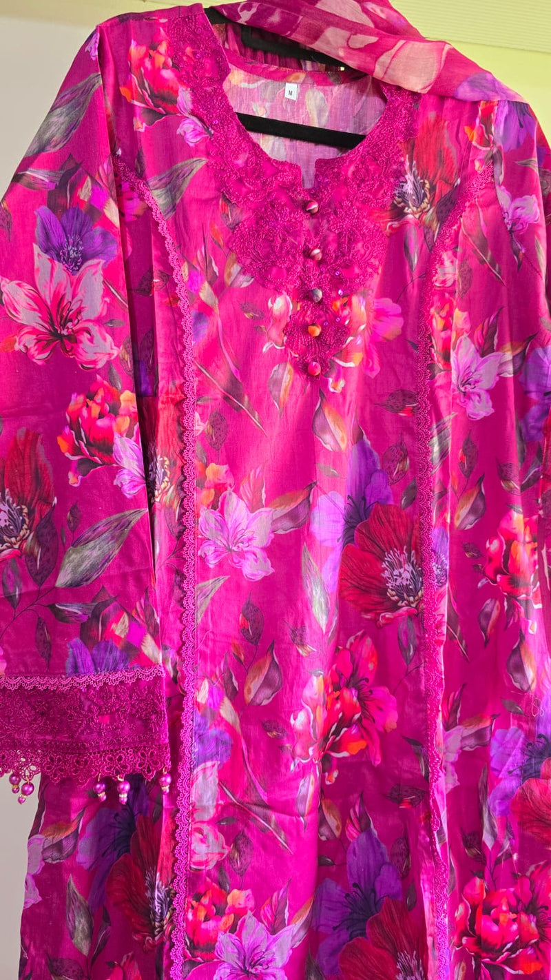 FC - Lawn with chiffon dupatta - 3 piece