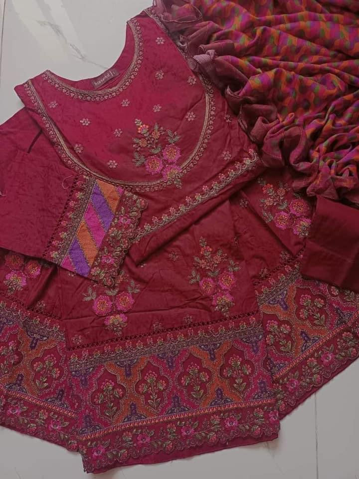 Binsaeed luxury festive frocks 3pc
