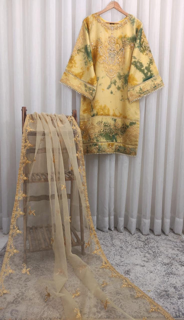 Aghanoor inspired 3pc- yellow