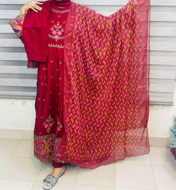 Binsaeed luxury festive frocks 3pc