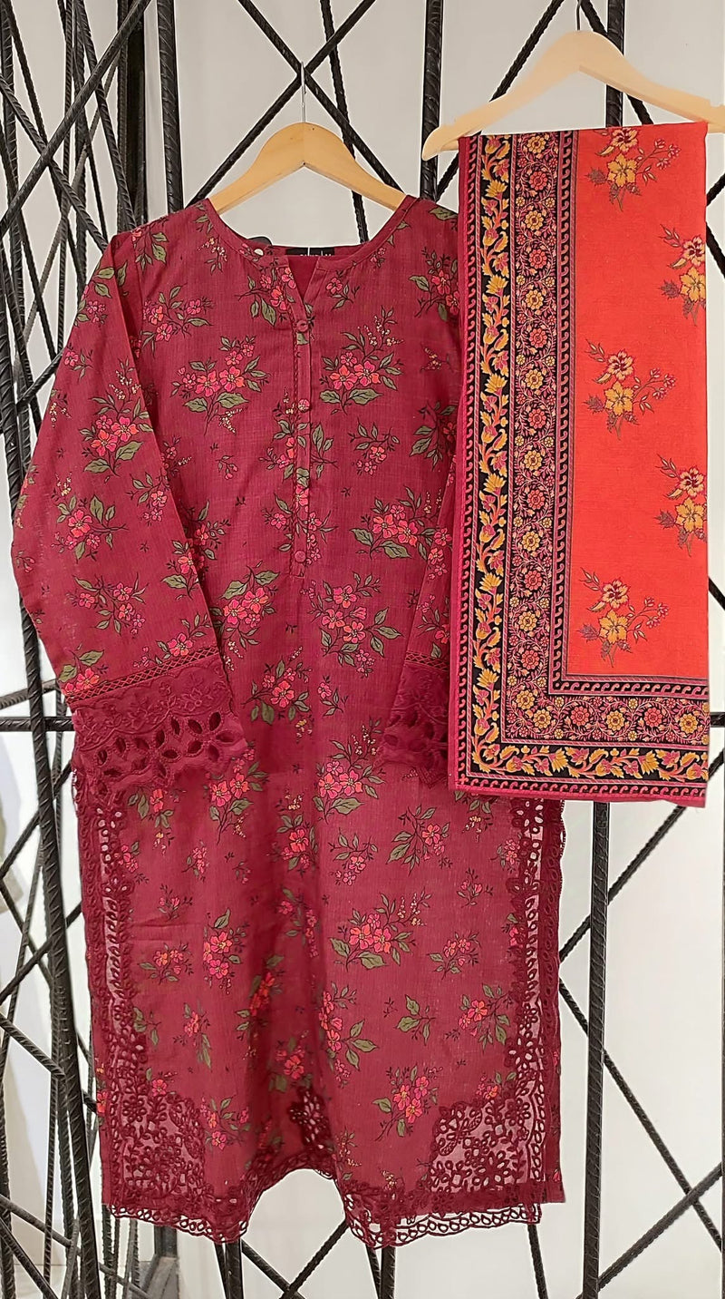 Sadabahar khaddar 3pc suit