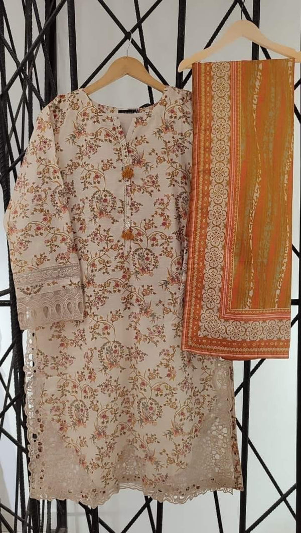 Sadabahar khaddar 3pc suit