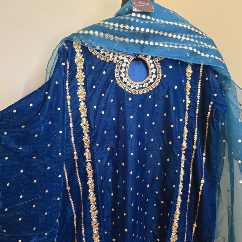 Velvet suits 3pc- Blue