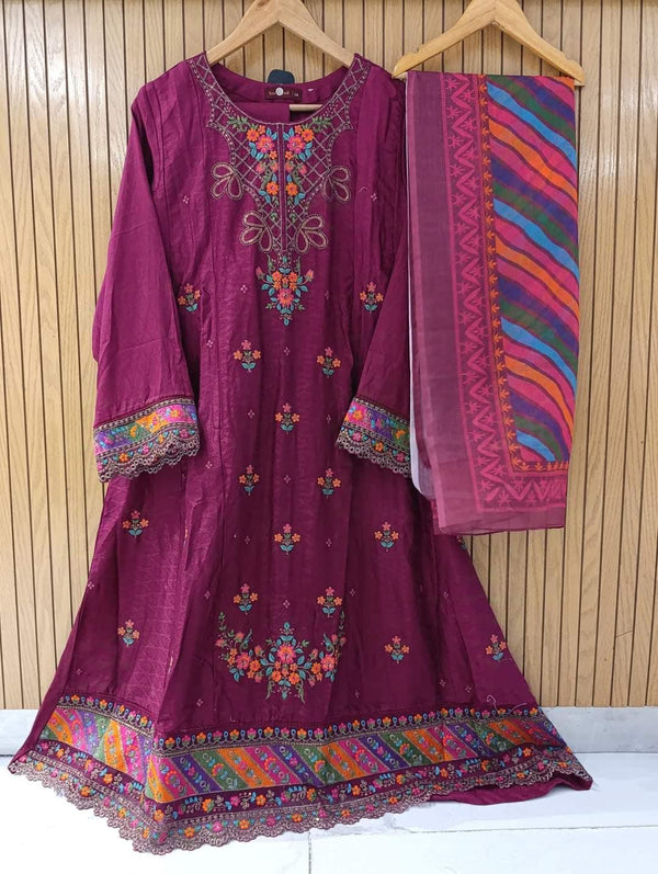 Binsaeed luxury festive frocks 3pc