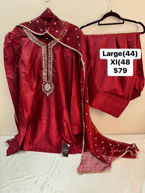 Farshi shalwar suit - Red  - 01