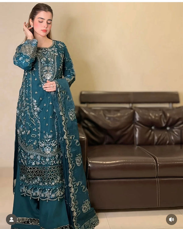 Luxury pakistani party wear formal-organza 3pc