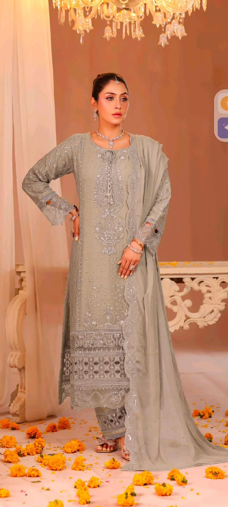 Noori Embroiderd chiffon 3pc