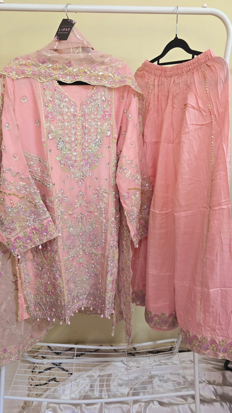 Luxury party wear chiffon formal 3pc