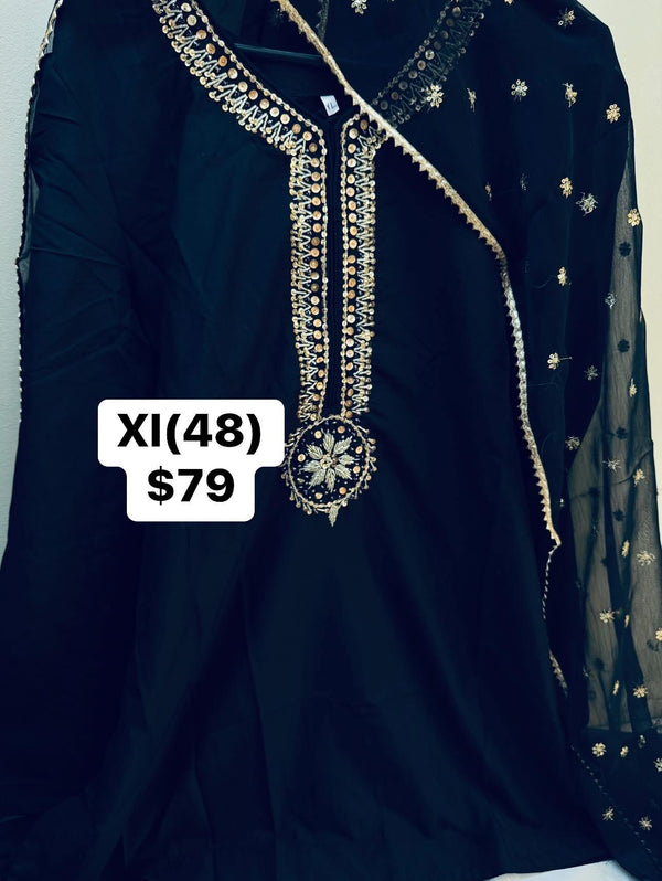 Farshi shalwar suit - black  - 01