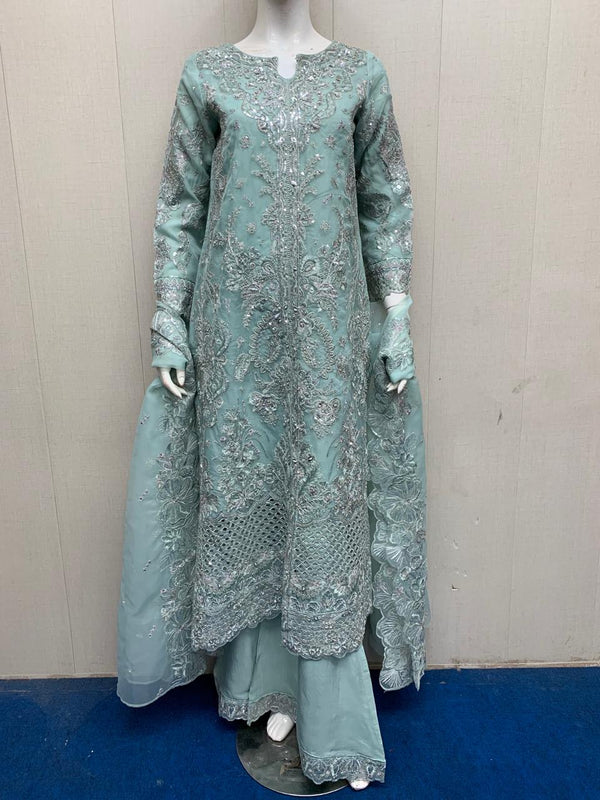 Luxury pakistani party wear formal-organza 3pc