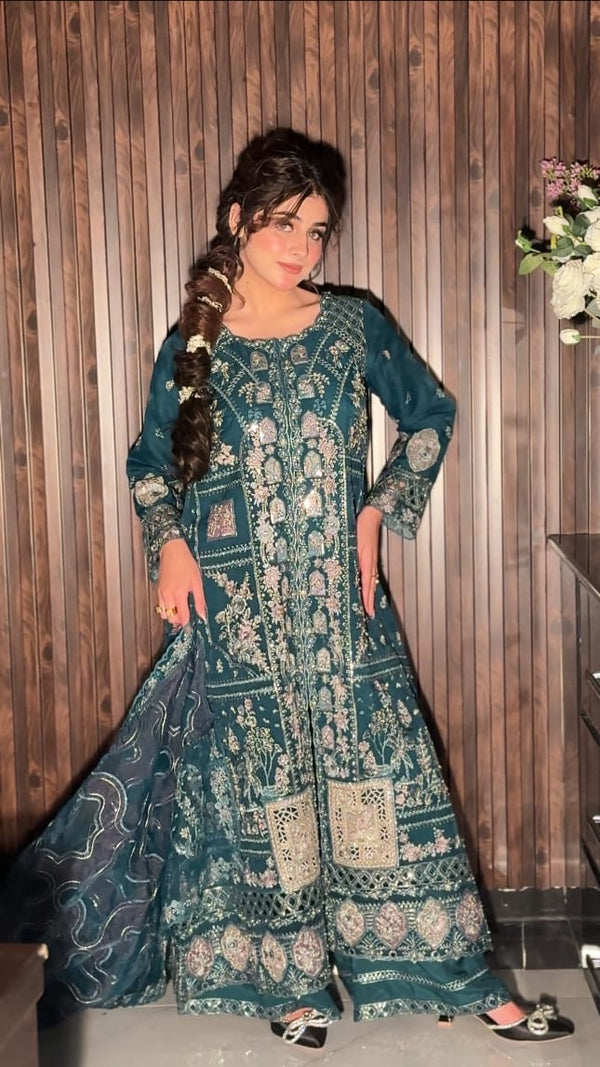 Luxury pakistani party wear formal-organza 3pc