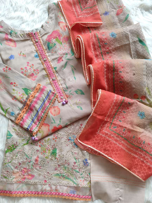 Phoolkaari - 3piece embroidered lawn - 01