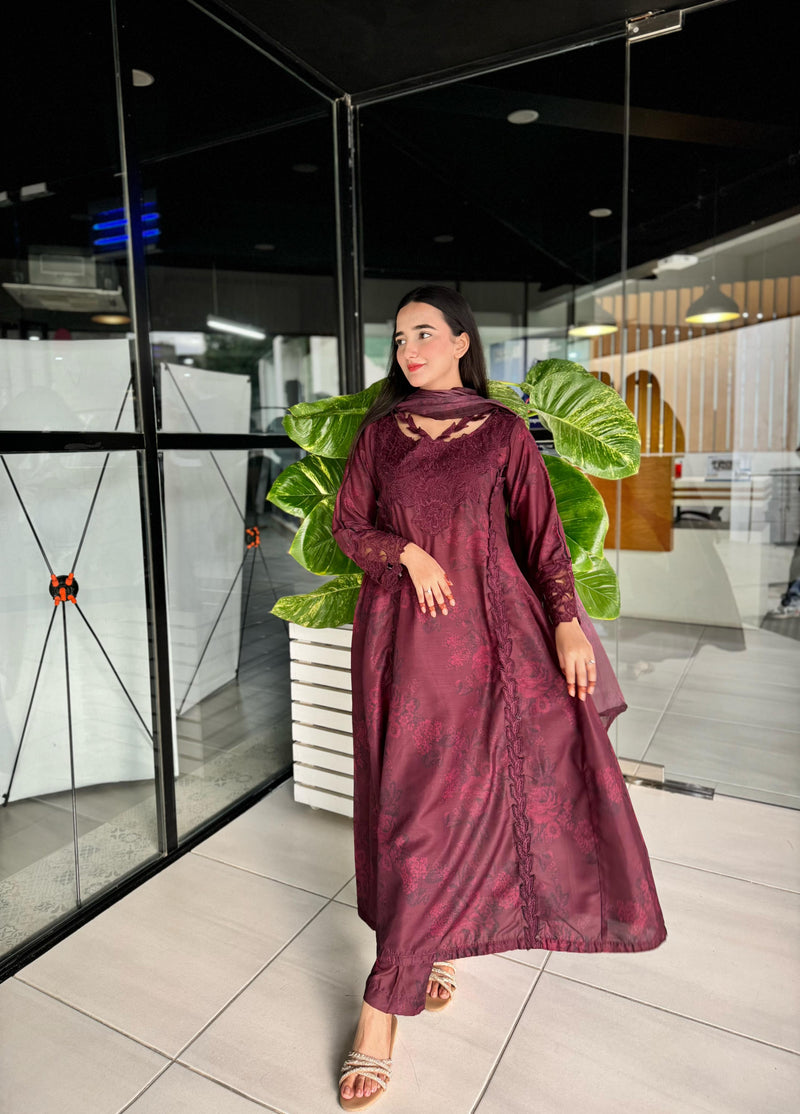 Plum frock 3pc - Summer