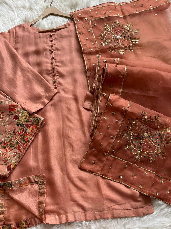Embroidered Farshi Shalwar - Pink