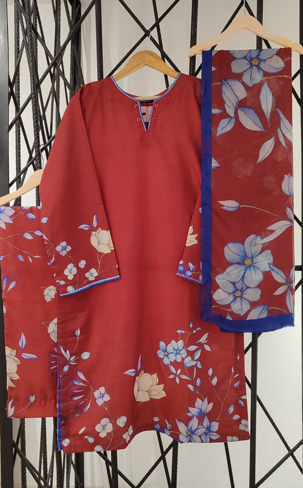 Gul E Jana - Casual Lite - Crimson Bloom