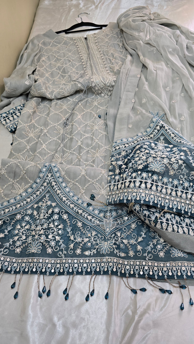 Cross stitch - chiffon 3 piece - elaha