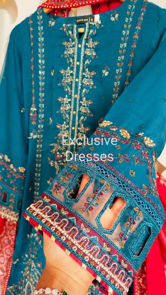 SB - blue chiffon suit