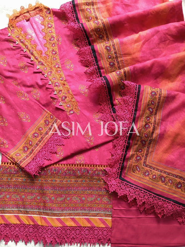 AsimJofa Summer prints- Hot Pink