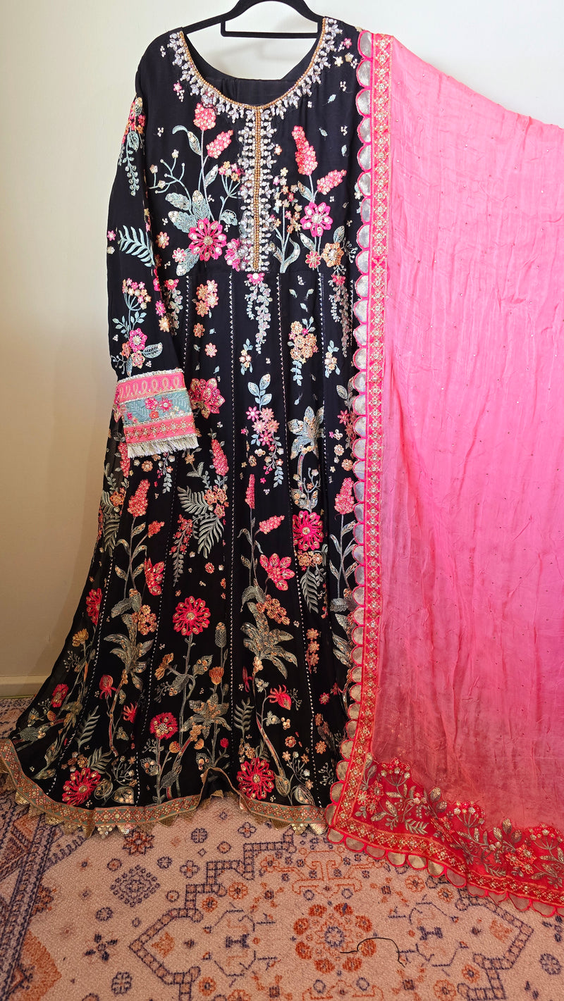 Chiffon frock - black