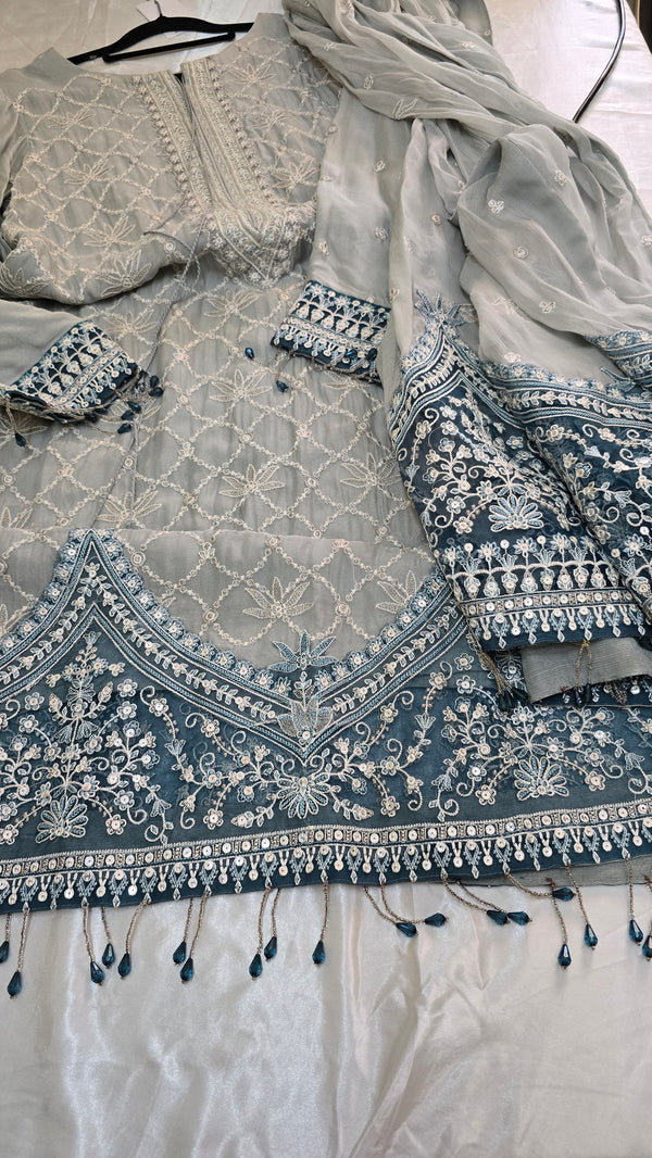 Cross stitch - chiffon 3 piece - elaha
