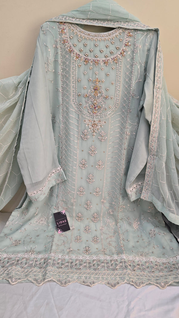 AN-Chiffon 3pc- greenish