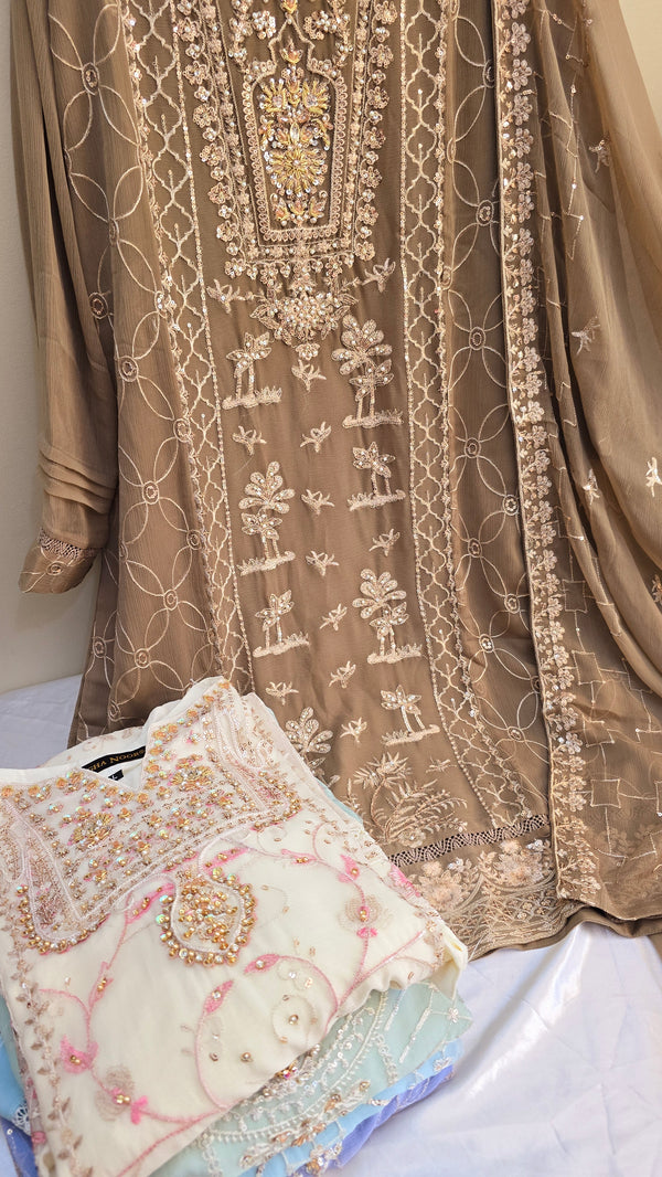 AN-Chiffon 3pc- Brown