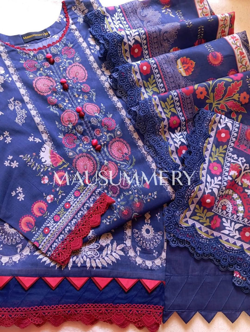 Mausammery - Summer Lawn - Dark blue - 3 piece