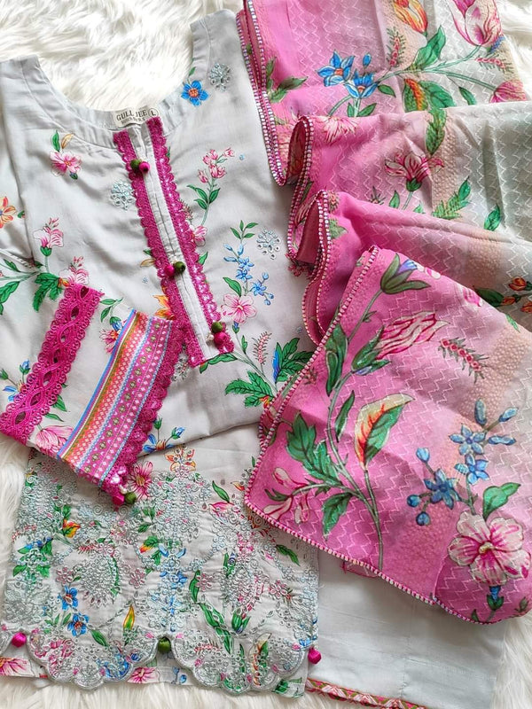 Phoolkaari - 3piece embroidered lawn - 02